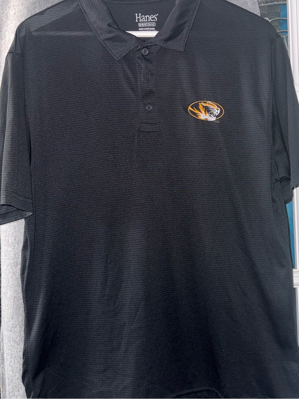 MIZZOU Men’s Polo with Gold & White Tiger Embroidered logo
